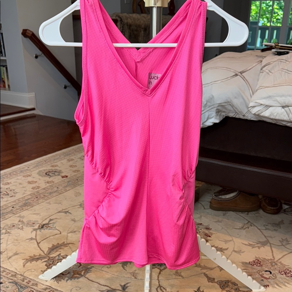 Lucky in Love Pink Tank Top